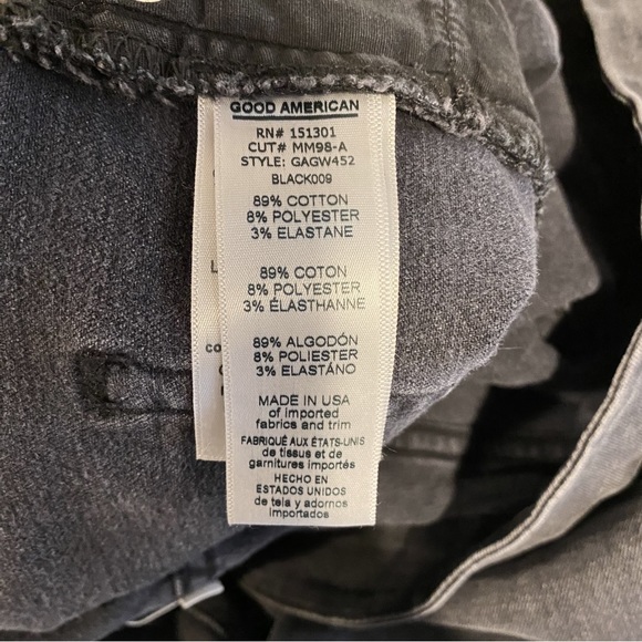 Good American | Good Waist Skinny Jeans, MM98-A GAGW42 Black 009 Sz. 20 - Picture 11 of 12